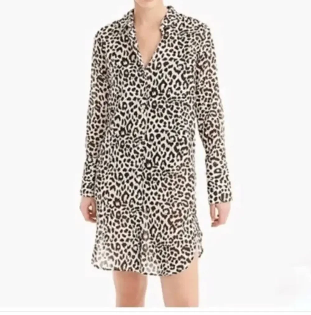 J.Crew Leopard Print Swim Cover-Up Dress Size Small Sheer NWT